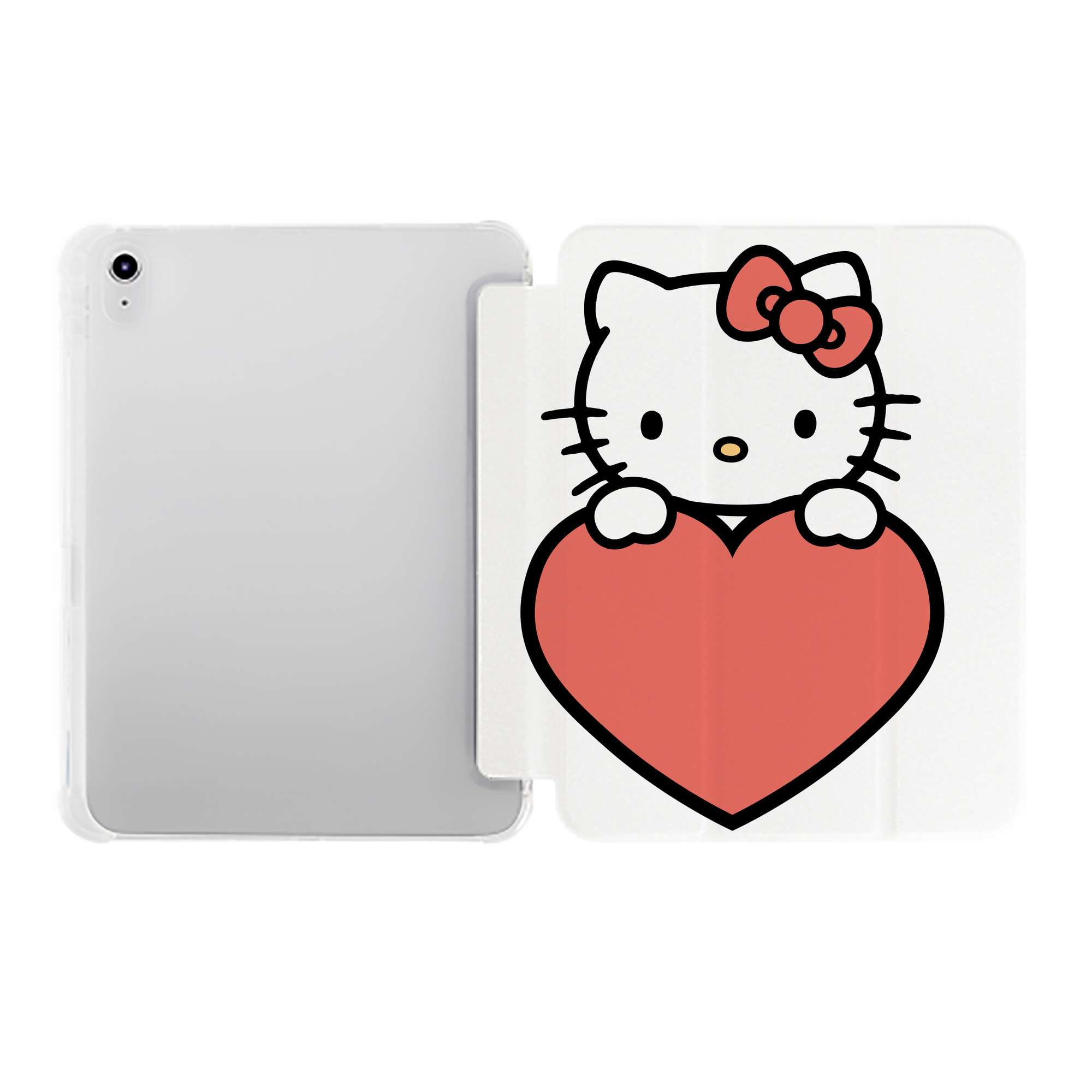 （画像用） Hello Kitty ハローキティ IPad ケース ペン収納付き 三つ折りスタンド PUレザー×シリコン 対応機種9.5/10.5/10.9インチ